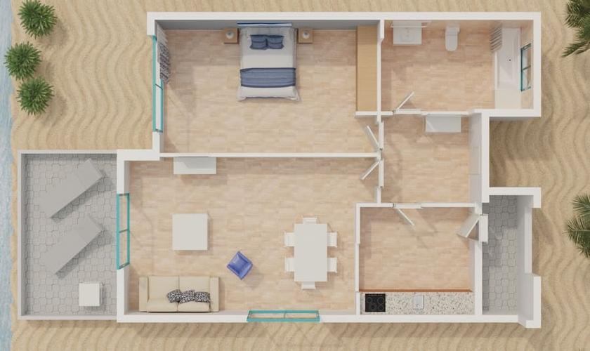 Апартаменты с 1 спальней 2/4 человека Апартаменты Magic Atrium Beach Villajoyosa Апартаменты с 1 спальней 2/4 человека Апартаменты Magic Atrium Beach Villajoyosa